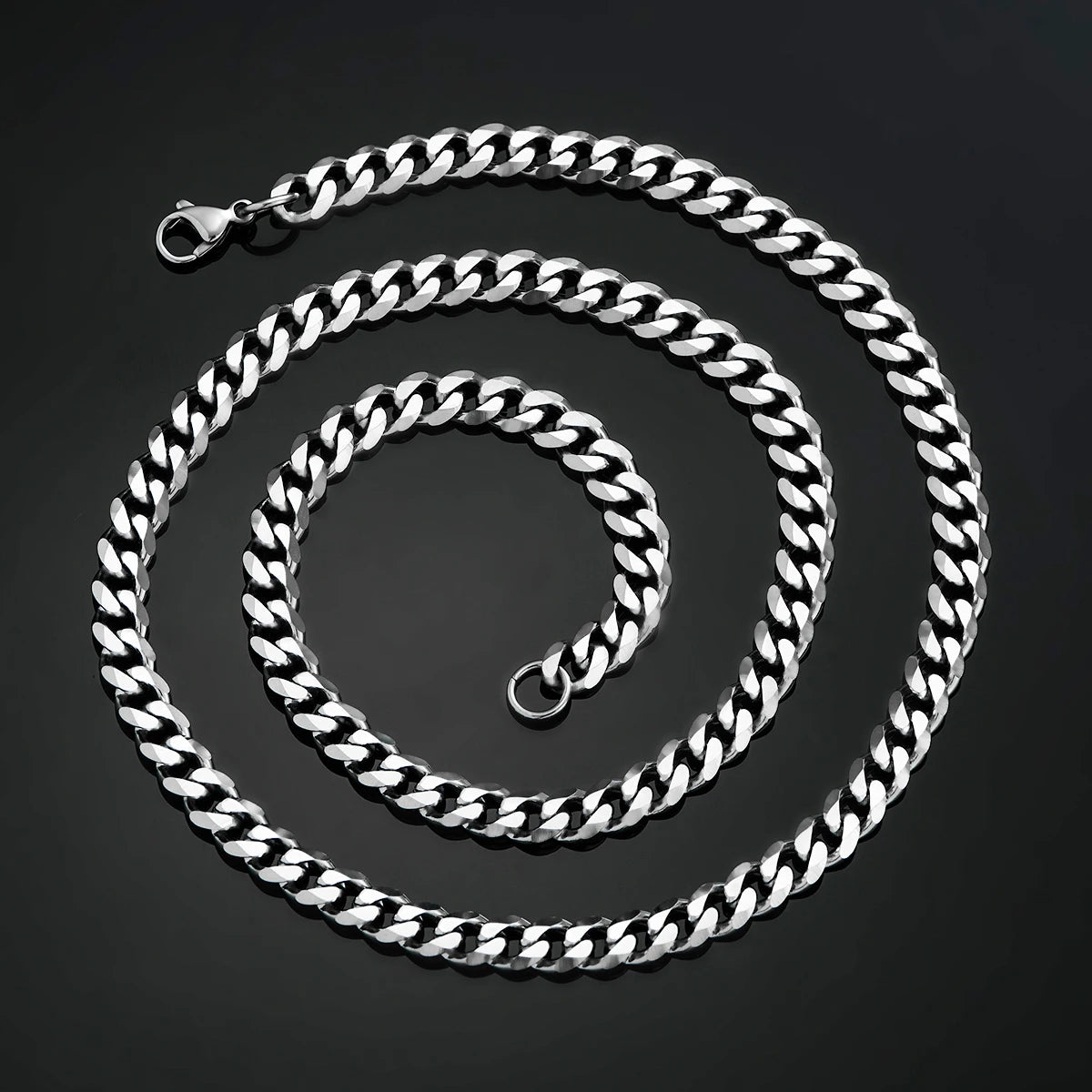 Cuban Link Chains Stainless Steel Classic Men Boy Curb Chunky Silver Color Necklace 3.6mm to 11mm 14 to 30 Inches - Uknowucme