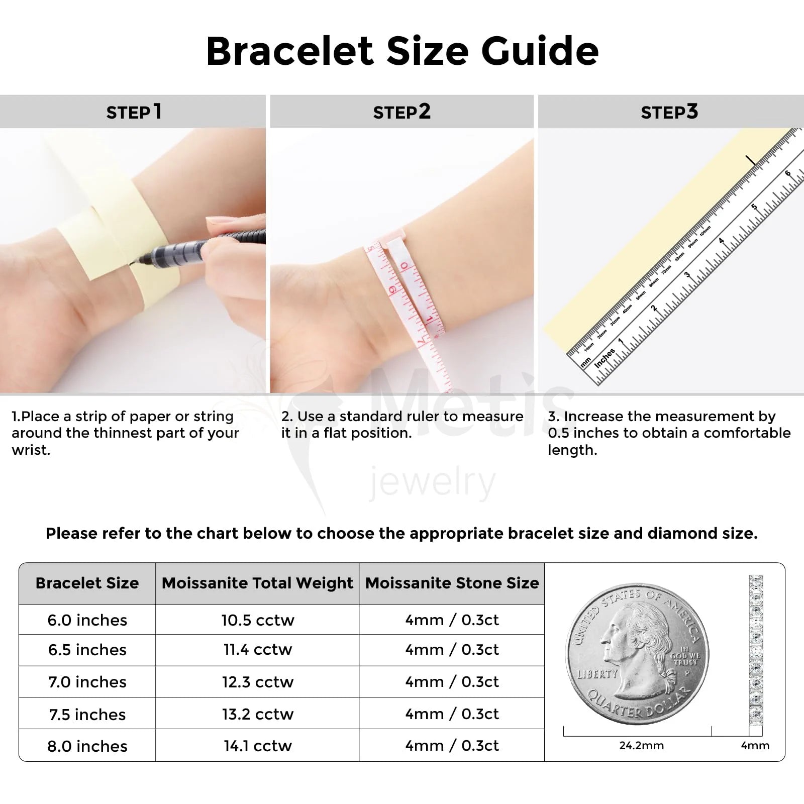Moissanite Tennis Bracelet for Women 18K White Gold Plated Silver 3mm D Color VVS1 Wedding Party Jewelry Bracelets for Women Man - Uknowucme