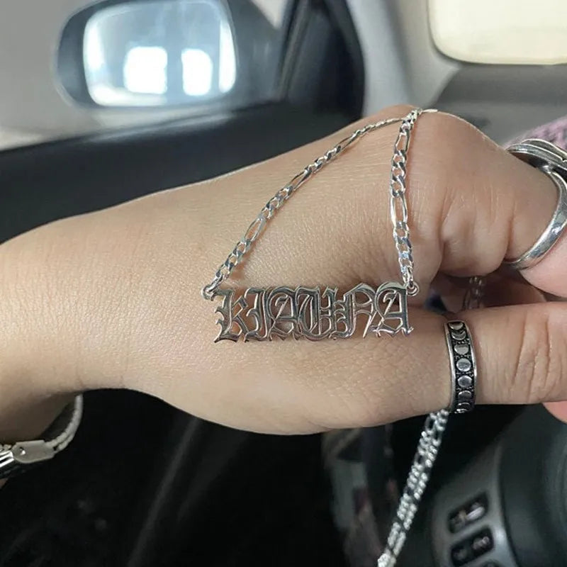 Personalized Name Necklace With Figaro Chain Best Friendship Stainless Steel Custom Gift For Her Him Jewelry 2022 - Uknowucme