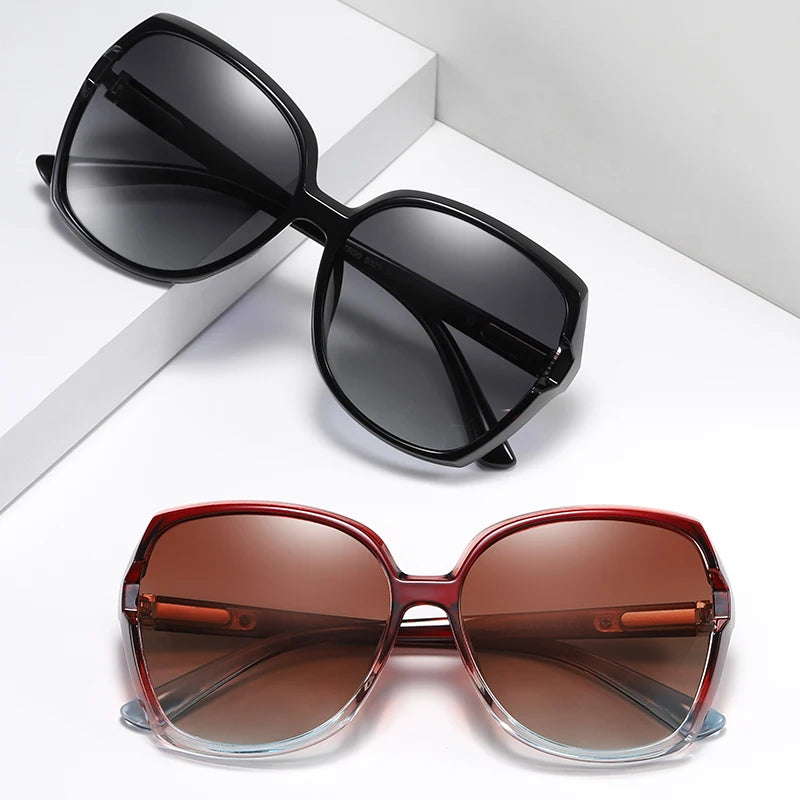 BARCUR Brand Oversize TR90 Sunglasses Women Polarized Sunglasses Ladies Shades With Gradient Lens UV400 Protection - Uknowucme